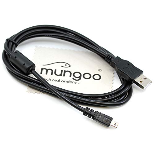 USB Datenkabel kompatibel mit Panasonic K1HY08YY0030, K1HY08YY0031, K1HY08YY0032, K1HY08YY0033, K1HY08YY0034, K1HY14YY0008 Digitalkamera 1,5m Daten Kabel OTB mit mungoo Displayputztuch von mungoo mach mal anders ...