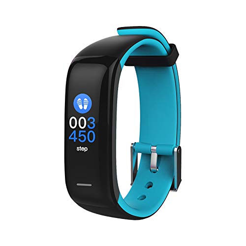 novasmart - runR II Fitness Tracker, HD-Farbbildschirm Fitness Armband Uhr mit Pulsmesser, Schlafmonitor, Sportuhr, Schrittzähler für Android und iOS, schwarz/blau von novasmart