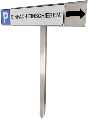 reinkedesign Parkplatz Schilder-Halterung zum Einschieben V2A Edelstahl mit Erdspieß | Einfache Montage | Witterungsbeständig | Made in Germany | Inkl. Montagezubehör von reinkedesign