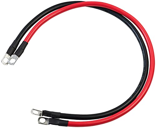 revolt Elektrokabel: 2er-Set Batteriekabel mit Ringösen, je 50 cm, 16 mm², rot/schwarz (Starthilfekabel, Batteriekabel für Wechselrichter, Batterieklemmen) von revolt