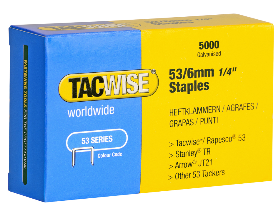TACWISE Heftklammern 53/8 mm, verzinkt, 2.000 Stück von tacwise