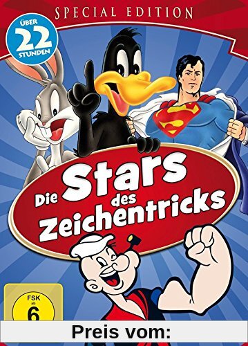 Die Stars des Zeichentricks: Bugs Bunny - Duffy Duck - Popeye - Woody Woodpecker - Schweinchen Dick - Superman - Felix the Cat - Casper (8 DVDs in einer Metallbox) [Special Edition] von unbekannt