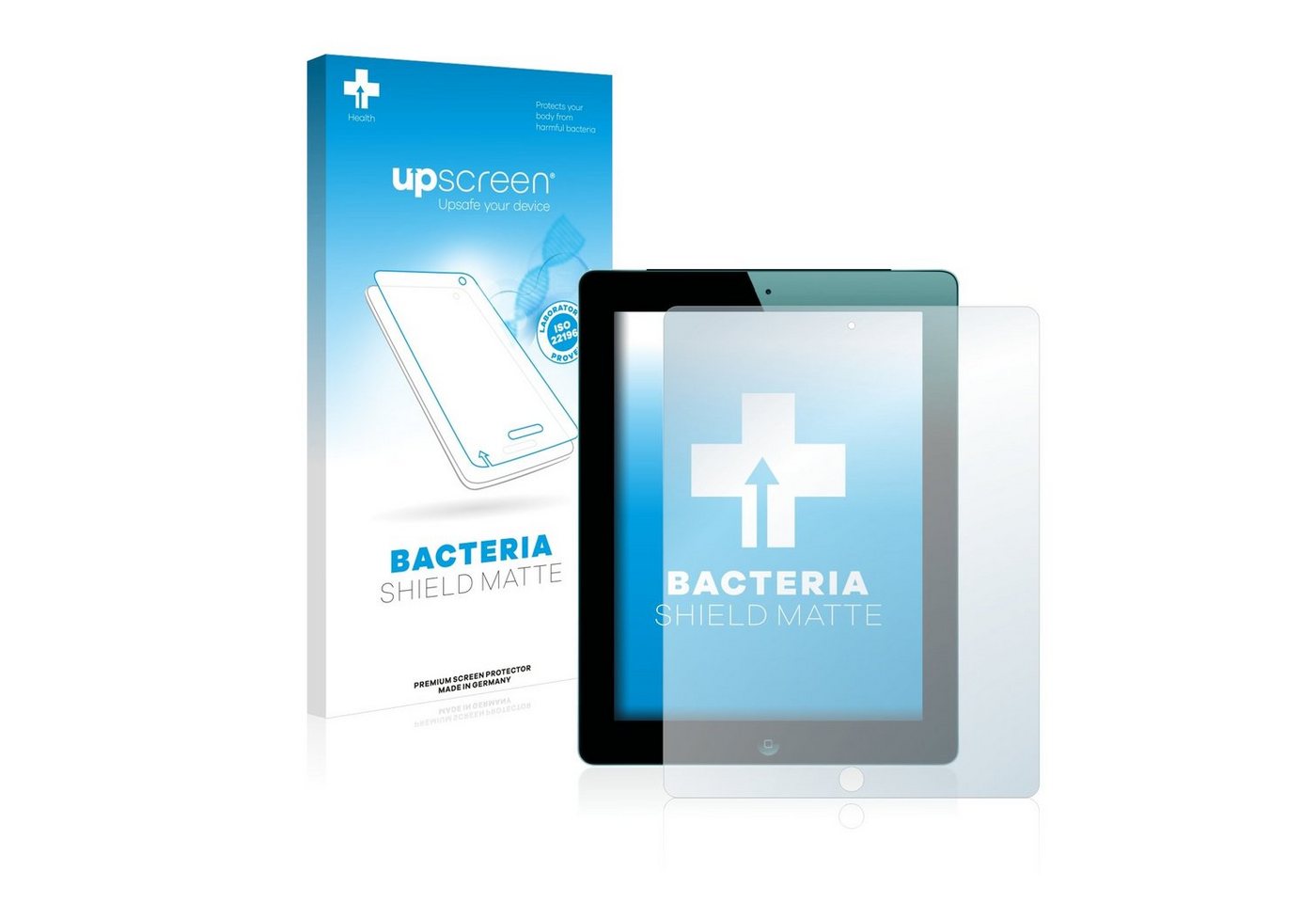 upscreen Schutzfolie für Apple iPad 2012 (3. Gen), Displayschutzfolie, Folie Premium matt entspiegelt antibakteriell von upscreen