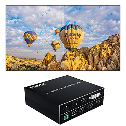 1080P @ 60HZ 2x2 videowand Controller 1 HDMI/DVI Eingänge auf 4 HDMI Ausgänge Video Wall prozessor Stützbildschirm um 180 Grad drehbar Unterstützung 1X2 2X1 1X3 3X1 1X4 4X1 von weiyoutong