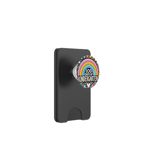 100 Tage Kindergarten Mädchen, Frauen lebendiger Regenbogen PopSockets PopWallet für MagSafe von 100 Day of School For Teachers & Kids Apparel Co.