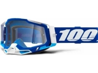 100% Goggles 100% RACECRAFT 2 BLUE (Transparent Glass Anti-Fog, LT 88% -92% + 10 Skidding) (NEW) von 100%