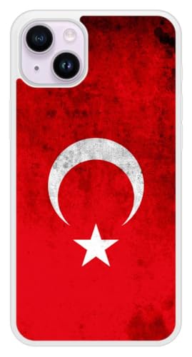 1001 coques : Schutzhülle aus verstärktem Silikon, bedruckt, kompatibel mit iPhone 15 Plus – Design Flagge der Türkei, bedruckt in Frankreich, Schutzhülle aus hartem Silikon. von 1001 coques