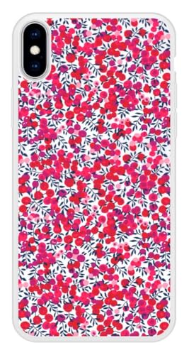 1001 coques : Schutzhülle aus verstärktem Silikon, bedruckt, kompatibel mit iPhone X, Apple iPhone XS – Design Liberty Wiltshire, Rot, bedruckt in Frankreich, Hartschale, Schutzhülle von 1001 coques