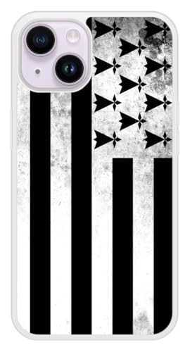 1001 coques : Schutzhülle aus verstärktem Silikon, bedruckt für iPhone 14 – Design Flagge der Bretagne, bedruckt in Frankreich, Schutzhülle aus hartem Silikon. von 1001 coques