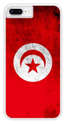 1001 coques : Schutzhülle aus verstärktem Silikon, bedruckt für iPhone 8 Plus – Design Flagge Tunesien, bedruckt in Frankreich, Schutzhülle aus hartem Silikon. von 1001 coques