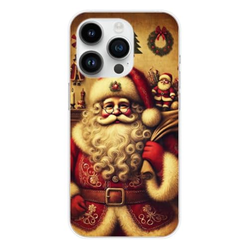 Schutzhülle aus Silikon, bedruckt, kompatibel mit Apple iPhone 15 Pro NO Weihnachtsmann Vintage von 1001 coques