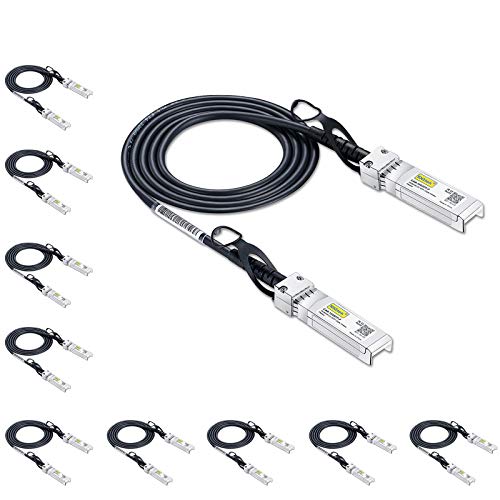 10G SFP+ DAC Cable - 10GBASE-CU Passive Direct Attach Copper Twinax SFP Cable for Cisco SFP-H10GB-CU1.5M, D-Link, Supermicro, Netgear, MikrotikFortinet,1.5-Meter(5ft), 10-Pack von 10Gtek