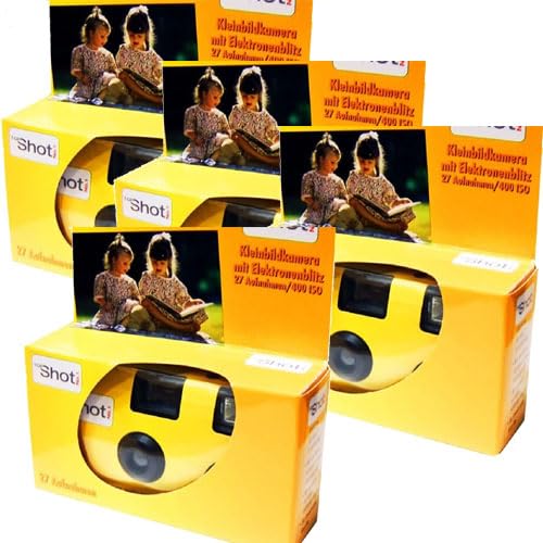 4X 1A PHOTO PORST Einwegkamera Topshot gelb (je 27 Fotos, mit Blitz, 4-er Pack) von 1A PHOTO PORST
