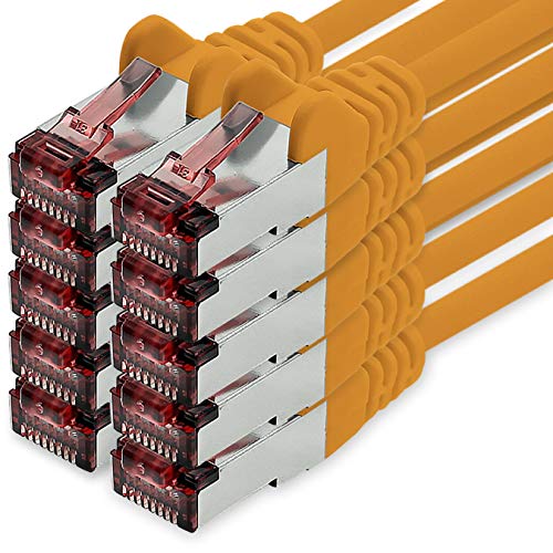 1CONN Cat6 Netzwerkkabel 10 X 0,25m orange Ethernetkabel Lankabel Cat6 Lan Netzwerk Kabel Sftp Pimf Patchkabel 1000 Mbit s von 1CONN