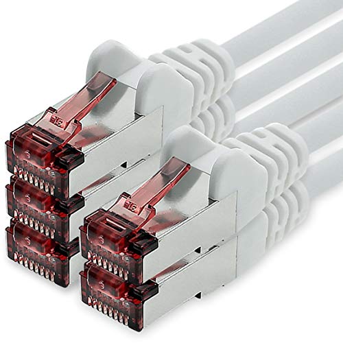 1aTTack.de Cat6 Netzwerkkabel 5 X 0,5m weiß Ethernetkabel Lankabel Cat6 Lan Netzwerk Kabel Sftp Pimf Patchkabel 1000 Mbit s von 1CONN