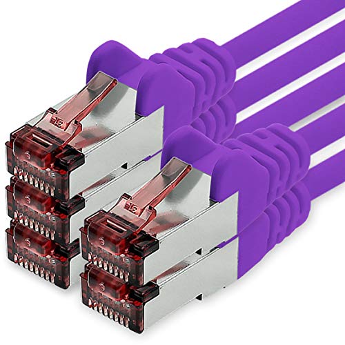 1aTTack.de Cat6 Netzwerkkabel 5 X 2m violet Ethernetkabel Lankabel Cat6 Lan Netzwerk Kabel Sftp Pimf Patchkabel 1000 Mbit s von 1CONN