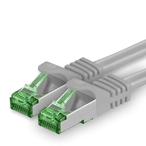 1aTTack.de 0.25 M Cat.7 Netzwerk-Kabel 1 Stück Cat7 Patch-Kabel Lan-Kabel Ethernet RJ45 10 Gbit/s (Alle Internetgeschwindigkeiten) Grau 0,25 Meter von 1aTTack.de