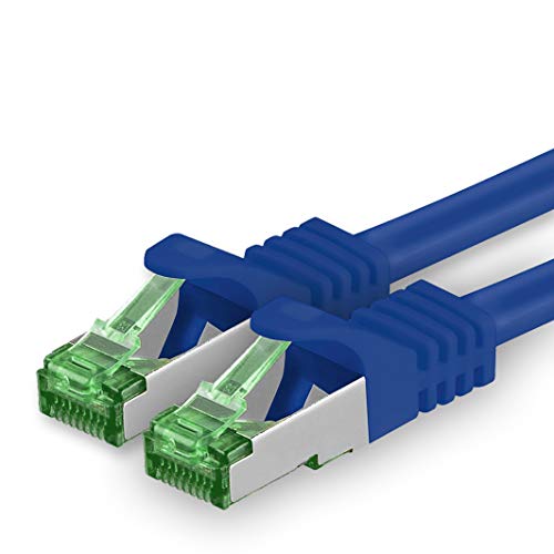 1aTTack.de 0.5 M Cat.7 Netzwerk-Kabel 1 Stück Cat7 Patch-Kabel Lan-Kabel Ethernet RJ45 10 Gbit/s (Alle Internetgeschwindigkeiten) Blau 0,5 Meter von 1aTTack.de