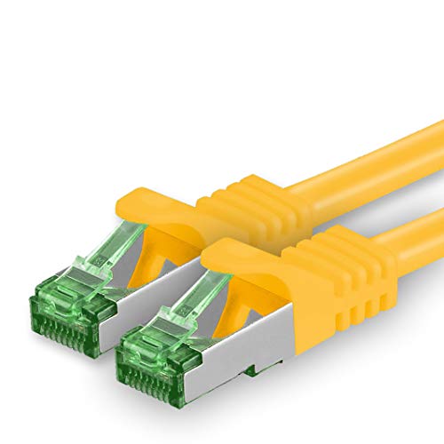 1aTTack.de 0.5 M Cat.7 Netzwerk-Kabel 1 Stück Cat7 Patch-Kabel Lan-Kabel Ethernet RJ45 10 Gbit/s (Alle Internetgeschwindigkeiten) Gelb 0,5 Meter von 1aTTack.de