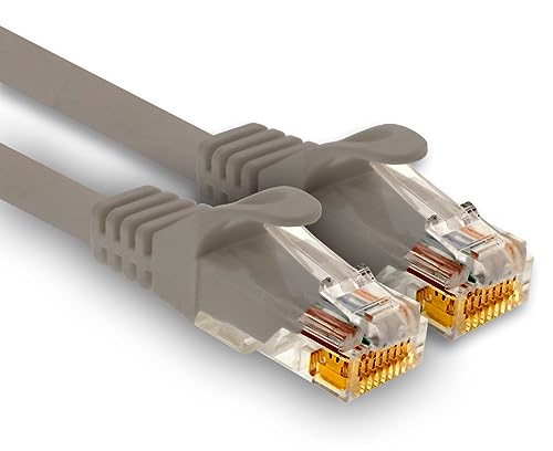 1aTTack.de - 1 X 25m Cat7 Netzwerkkabel, Cat.7 Ethernet, Lan & Cat 7 Patchkabel für maximale Internet Geschwindigkeit & verbindet alle Geräte mit RJ 45 Buchse Grau von 1aTTack.de