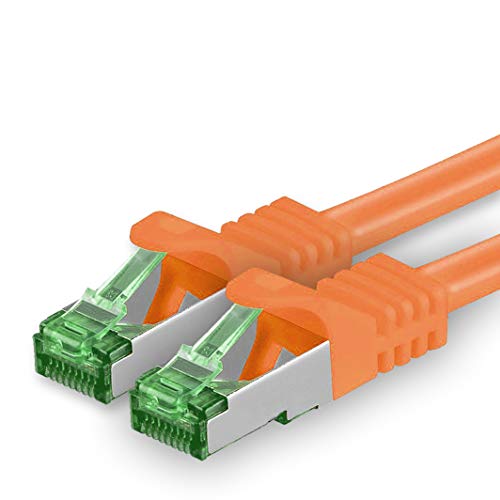 1aTTack.de 15 M Cat.7 Netzwerk-Kabel 1 Stück Cat7 Patch-Kabel Lan-Kabel Ethernet RJ45 10 Gbit/s (Alle Internetgeschwindigkeiten) Orange 15 Meter von 1aTTack.de