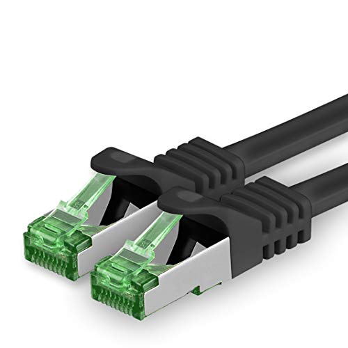 1aTTack.de 3 M Cat.7 Netzwerk-Kabel 1 Stück Cat7 Patch-Kabel Lan-Kabel Ethernet RJ45 10 Gbit/s (Alle Internetgeschwindigkeiten) Schwarz 3 Meter von 1aTTack.de