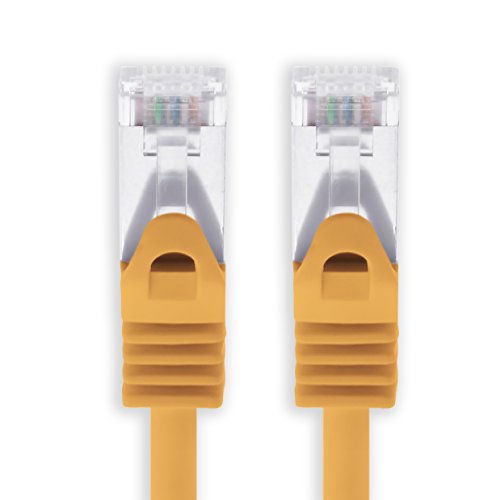 1aTTack.de 3,0 m - orange - 1 Stück Cat7 Netzwerkkabel SFTP Patchkabel Lankabel Rohkabel 10GB/s - 500 Mhz konfektioniert mit 2 RJ45 Stecker Cat 6a von 1aTTack.de