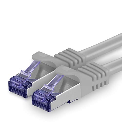 1aTTack.de Cat.7 Netzwerkkabel 15m - Grau - 1 Stück - Cat7 Patchkabel (SFTP/PIMF/LSZH) Rohkabel 10 Gb/s mit Rj 45 Stecker Cat.6a - 1 x 15 Meter Grau von 1aTTack.de