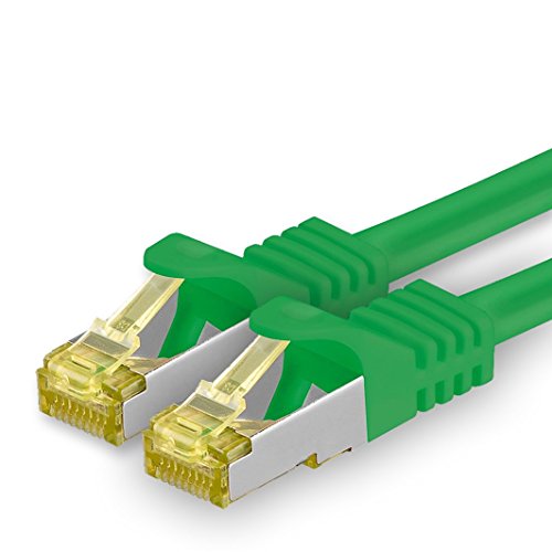 1aTTack.de Cat.7 Netzwerkkabel 7,5m Grün 1 Stück Cat7 Ethernetkabel Netzwerk LAN Kabel Rohkabel 10 Gb s SFTP PIMF LSZH Set Patchkabel mit Rj 45 Stecker Cat.6a von 1aTTack.de