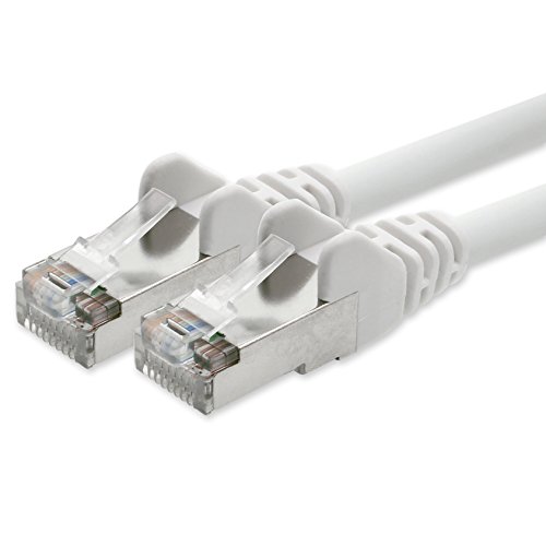 1aTTack.de Netzwerkkabel CAT 5e folien und geflechtgeschirmt SFTP Netzwerk Patch-Kabel mit 2x RJ45 Stecker 15m weiss von 1aTTack.de