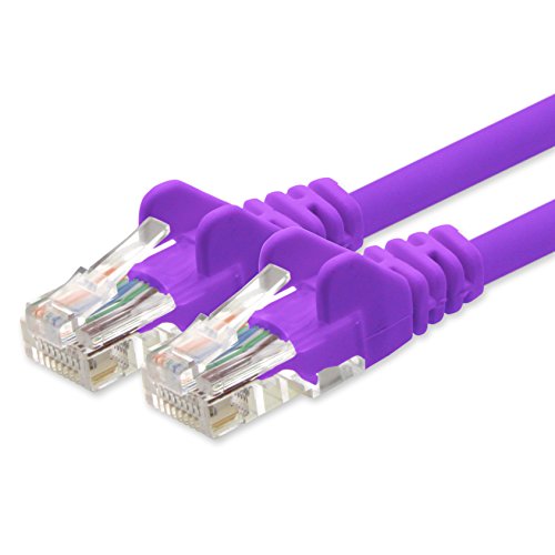 1aTTack.de Netzwerkkabel CAT5e 2x RJ45 Stecker UTP Netzwerk Patch-Kabel 30m violett von 1aTTack.de