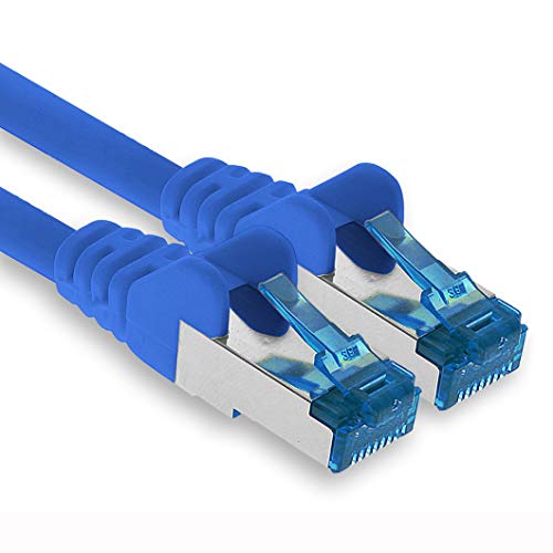 1aTTack.de Patchkabel – 3 Meter Ethernet, Netzwerk, Lan Kabel CAT6a (für Gigabit Netzwerke, Router, Switch, Modems mit RJ45 Eingang – blau) von 1aTTack.de