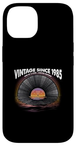 Vintage seit 1985 Retro-Disco-Musik Vinyl-LP-Schallplatte Hülle für iPhone 14 von 2023 Birthday Gifts Women w/ Cute Groovy Theme