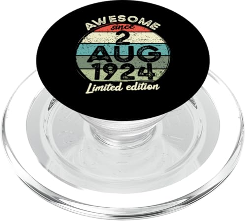 2. August 1924, 100. Geburtstag, 100 Jahre alt, 2024 Geburtstag PopSockets PopGrip für MagSafe von 2024 100 Year Old Birthday