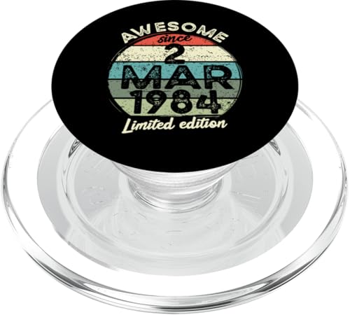 2. März 1984 40. Geburtstag 40 Jahr 2024 Geburtstag PopSockets PopGrip für MagSafe von 2024 40 Year Old Birthday