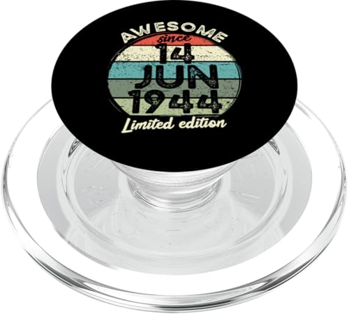 14 Juni 1944 80. Geburtstag 80 Jahre alt 2024 Geburtstag PopSockets PopGrip für MagSafe von 2024 80 Year Old Birthday