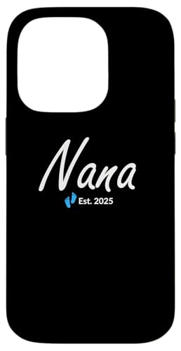 Hülle für iPhone 14 Pro Die neue Oma eines kleinen Jungen wurde 2025 gegründet von 2025 New Baby Boy Announcement Blue Footprints