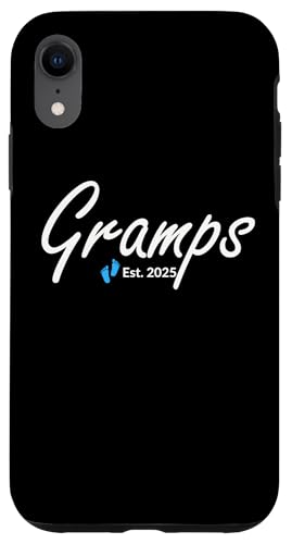 Hülle für iPhone XR New Gramps of a Baby Boy gegründet 2025 von 2025 New Baby Boy Announcement Blue Footprints