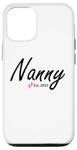 Hülle für iPhone 12/12 Pro Neue Nanny eines kleinen Mädchens gegründet 2025 von 2025 New Baby Girl Announcement Pink Footprints