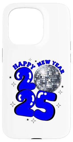 Hülle für iPhone 15 Pro Neujahr 2025 Discokugel Party NYE Silvester Retro Blau von 2025 New Years Eve Tees NYC