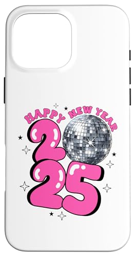 Hülle für iPhone 16 Pro Max Neujahr 2025 Discokugel Party NYE Silvester Retro Rosa von 2025 New Years Eve Tees NYC