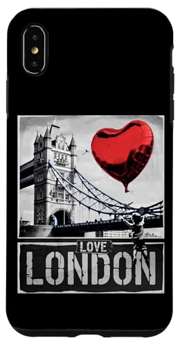 Hülle für iPhone XS Max London Love – Tower Bridge mit Herz-Ballonkunst von 26 Rd Londonshirts Apparel