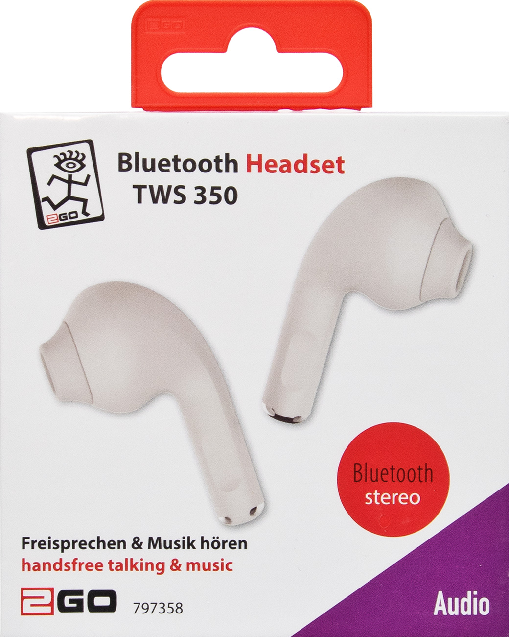 2GO Bluetooth Headset TWS 350 weiss von 2GO