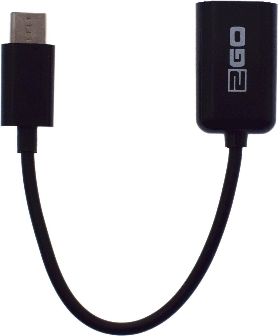 2GO USB OTG Host-Kabel  USB Type C 15cm  schwarz von 2GO