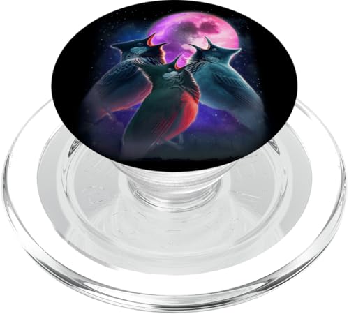 3 Bulbuls, die den Mond anheulen, Lustiger Bulbul-Vogelbeobachter für Vogelliebhaber PopSockets PopGrip für MagSafe von 3 Animals Howling At The Moon Gift Ideas