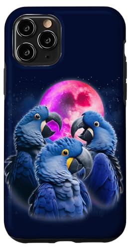 3 Hyazinthen-Aras heulender Mond lustiger Papageien-Vogelliebhaber Hülle für iPhone 11 Pro von 3 Animals Howling At The Moon Gift Ideas