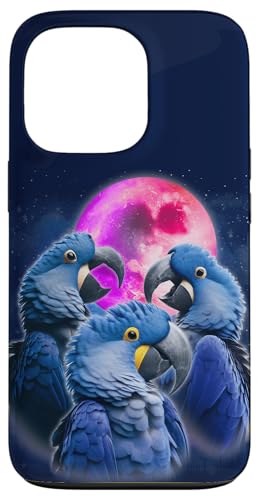 3 Hyazinthen-Aras heulender Mond lustiger Papageien-Vogelliebhaber Hülle für iPhone 13 Pro von 3 Animals Howling At The Moon Gift Ideas