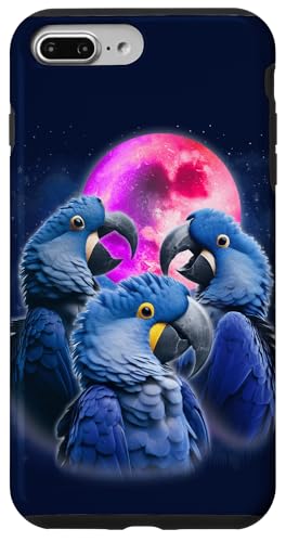 3 Hyazinthen-Aras heulender Mond lustiger Papageien-Vogelliebhaber Hülle für iPhone 7 Plus/8 Plus von 3 Animals Howling At The Moon Gift Ideas