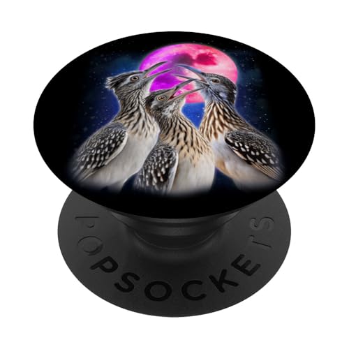 3 Roadrunner Howling At The Moon Lustiger Vogelliebhaber PopSockets Klebender PopGrip von 3 Animals Howling At The Moon Gift Ideas