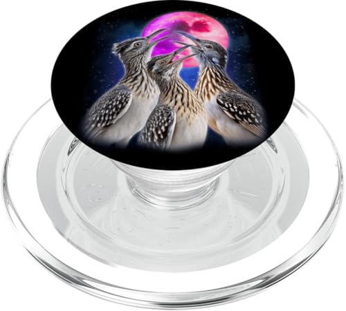 3 Roadrunner Howling At The Moon Lustiger Vogelliebhaber PopSockets PopGrip für MagSafe von 3 Animals Howling At The Moon Gift Ideas